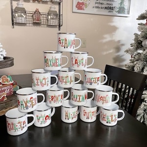Personalized Christmas Mug for Kids: Shatterproof Enamel Camp Mug