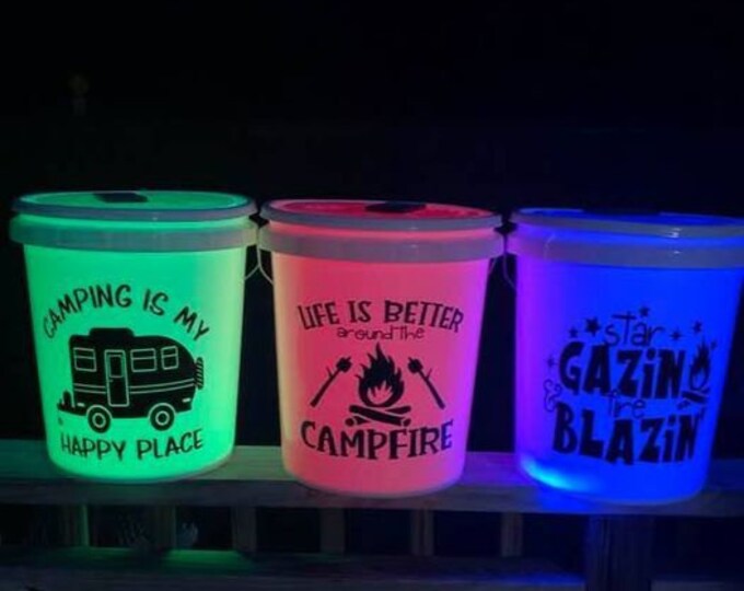Camping Buckets, Camping Bucket, Lighted Camping Bucket, Camping Light ...