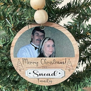 Christmas Personalized Family Picture Ornament, Christmas Gift Ornament, Custom Photo Ornament, Unique Christmas Ornament