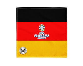 Bandana all-over imprimé Allemagne 2024, Bandana Allemagne Euro 2024, drapeau UEFA Euro 2024, logo Allemagne, Football