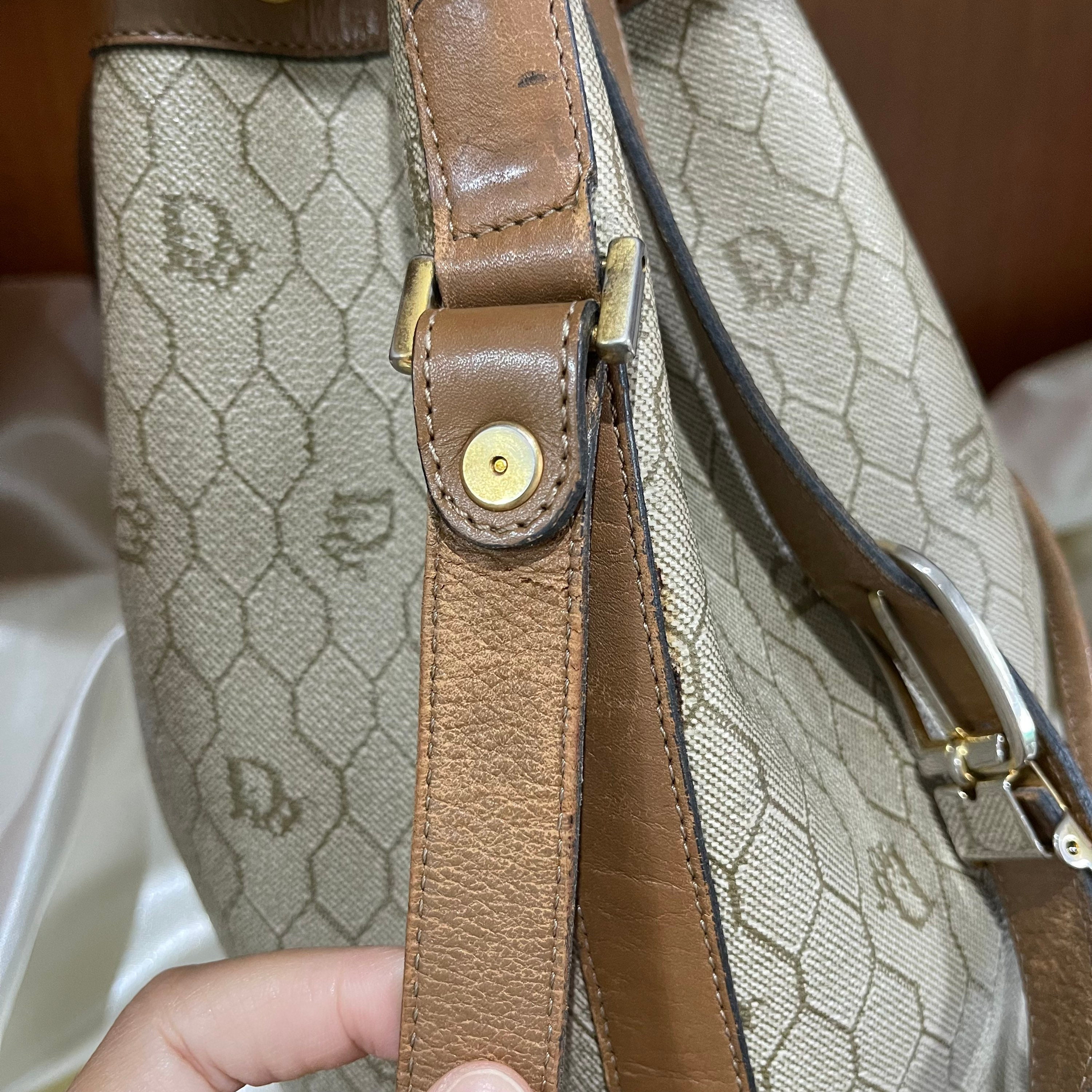 Vintage Dior bucket bag in beige with an adjustable Etsy