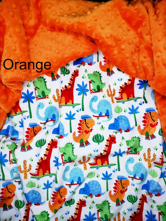 Handmade Personalized Baby Blanket, Dinosaur Baby Blanket