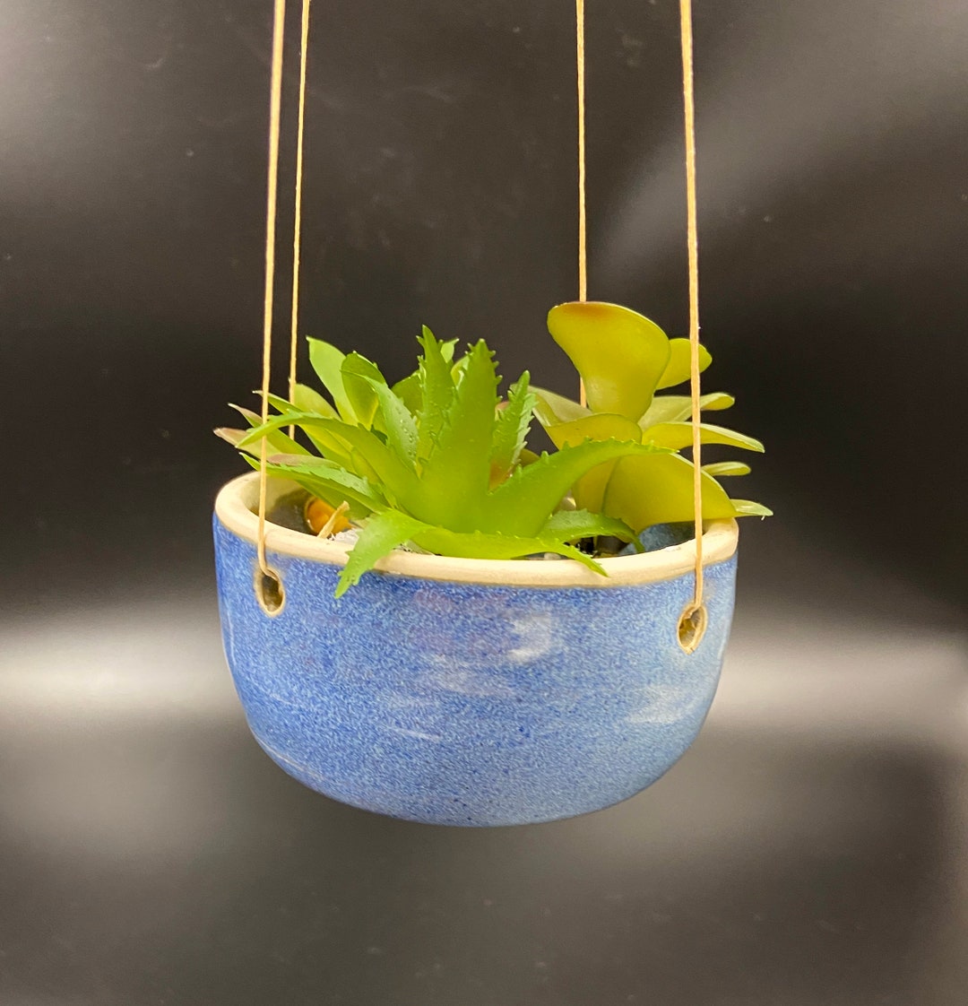 Hanging Ceramic Planter for Succulent Plants outdoor/indoor, Handmade
