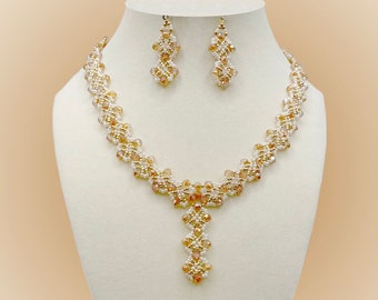 Unique Handmade Beaded Necklace and Earrings