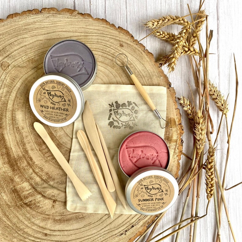 WOODEN PLAYDOUGH TOOLS- Creative Tool Kit-Nature Craft Kit-Creative Tools- Kids Tool Kit- Eco Toy-Kids Playdough Gift-Wooden Toy KIT-SPRING FLOWERS