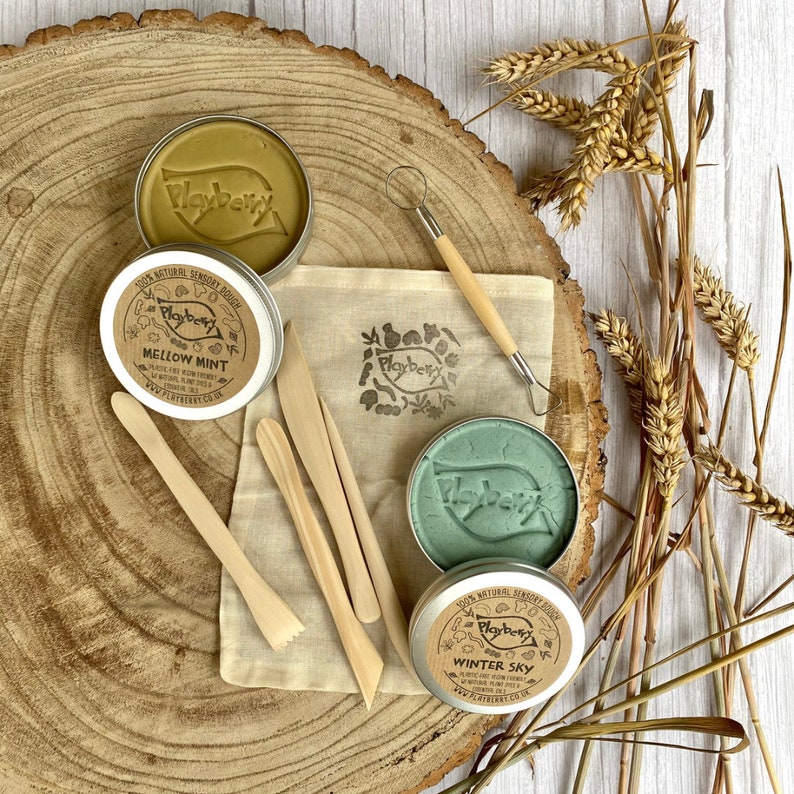 WOODEN PLAYDOUGH TOOLS- Creative Tool Kit-Nature Craft Kit-Creative Tools- Kids Tool Kit- Eco Toy-Kids Playdough Gift-Wooden Toy KIT-MEADOW DAYS