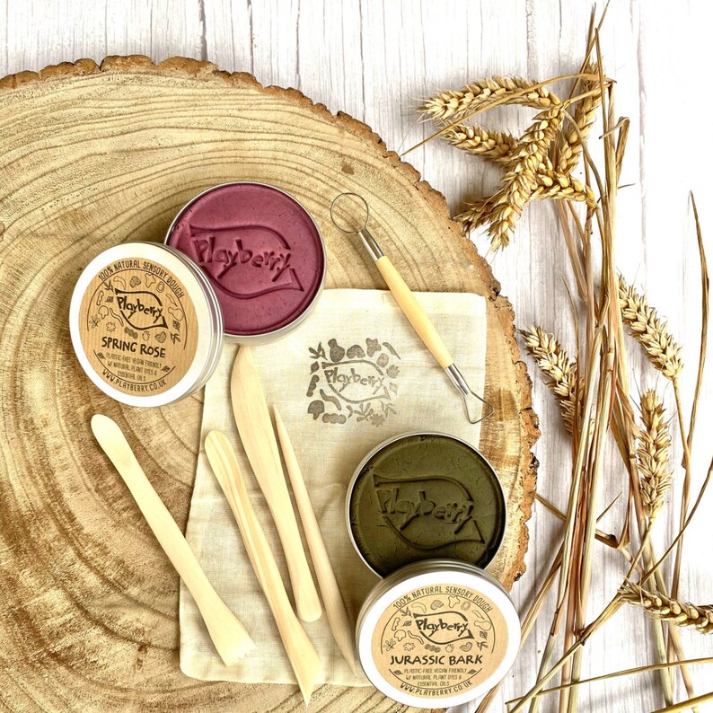 WOODEN PLAYDOUGH TOOLS- Creative Tool Kit-Nature Craft Kit-Creative Tools- Kids Tool Kit- Eco Toy-Kids Playdough Gift-Wooden Toy KIT-BLOSSOM TREE