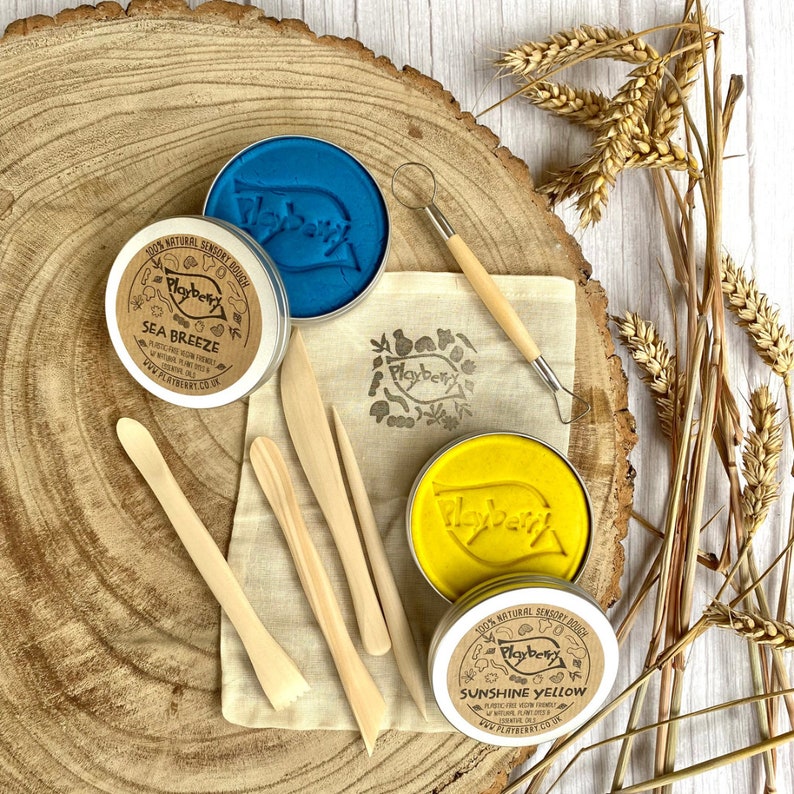 WOODEN PLAYDOUGH TOOLS- Creative Tool Kit-Nature Craft Kit-Creative Tools- Kids Tool Kit- Eco Toy-Kids Playdough Gift-Wooden Toy KIT-BEACHCOMBER