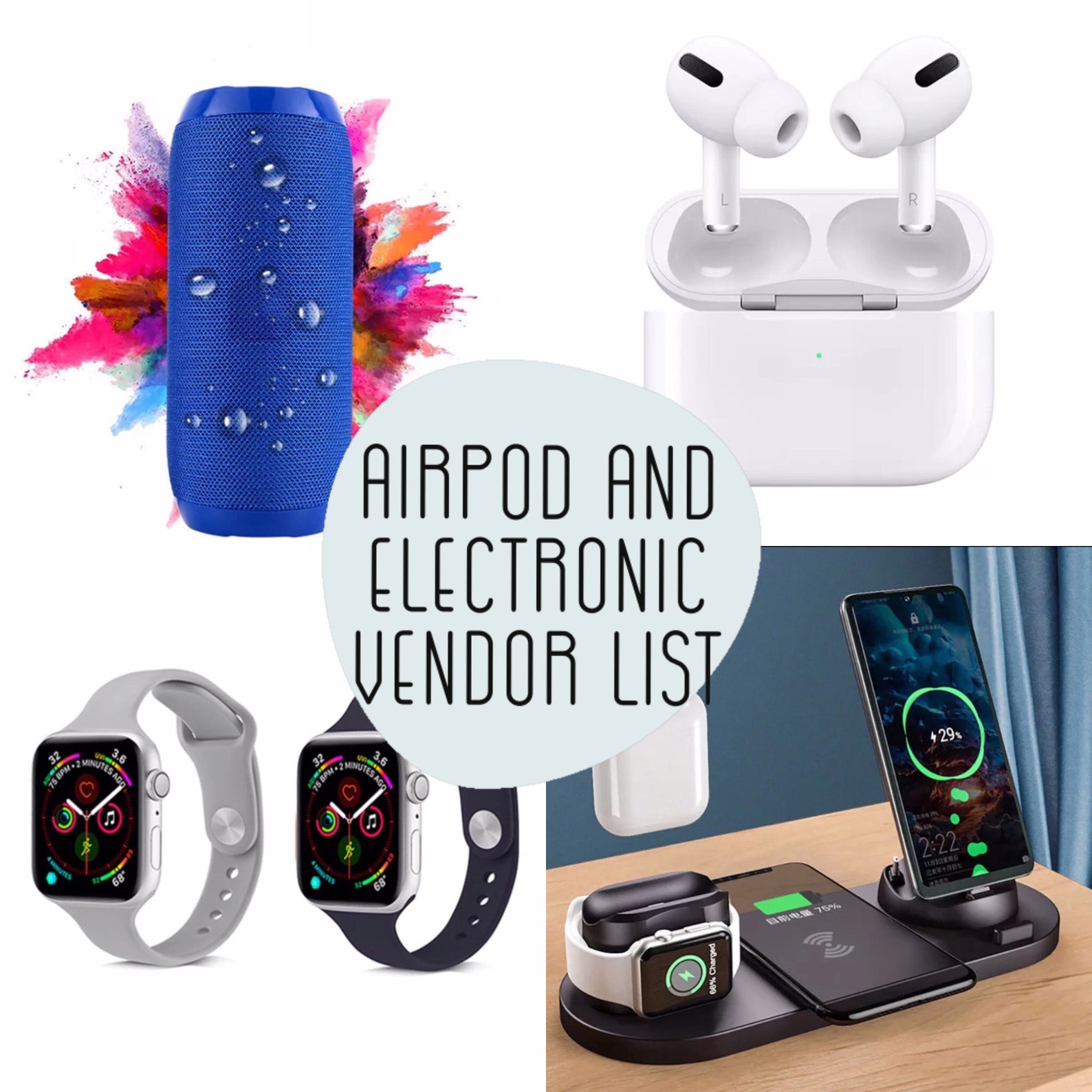 Electronic Vendor List AirPod Apple Watches Bluetooth Etsy