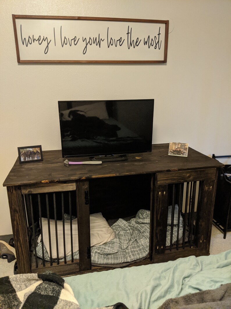 diy dog kennel entertainment center
