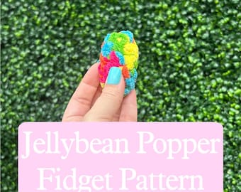 Digital No-Sew Crochet Jellybean Popper Fidget PDF Pattern - DIY Stress Relief Sensory - Instant Download