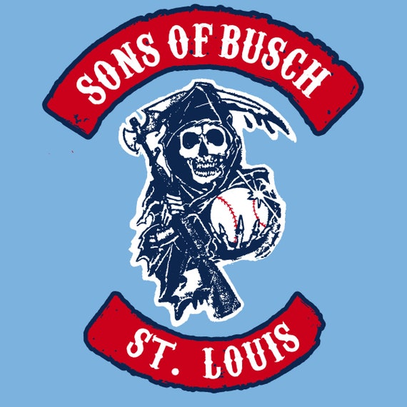Sons of Busch Custom St. Louis Cardinals Baby Blue T-shirt Size S-3XL