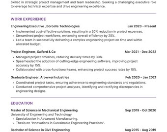 CV Template Downloadable Etsy