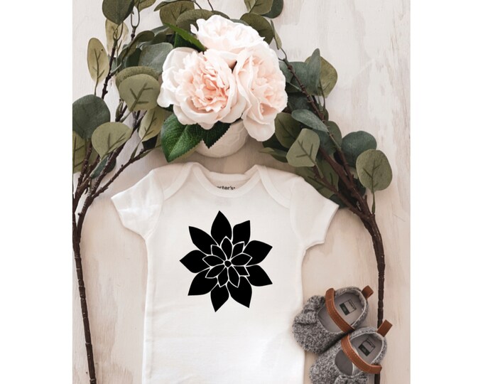 FLOWER baby onesie ® ; Custom Onesie® ; Personalized Onesie ; Baby shower gift ; Baby bodysuit
