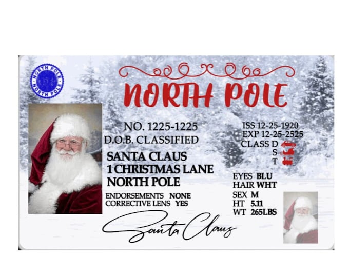 Santa ID / Santa Travel Card / Christmas Surprise for Kids