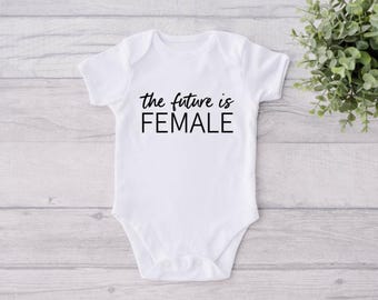 The Future is Female Baby Onesie® babyromper - gepersonaliseerde romper - kraamcadeau - gepersonaliseerde romper