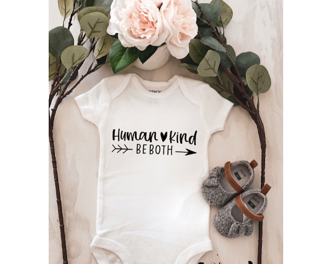 human kind baby onesie ; custom onesie ; personalized onesie ; baby shower gift