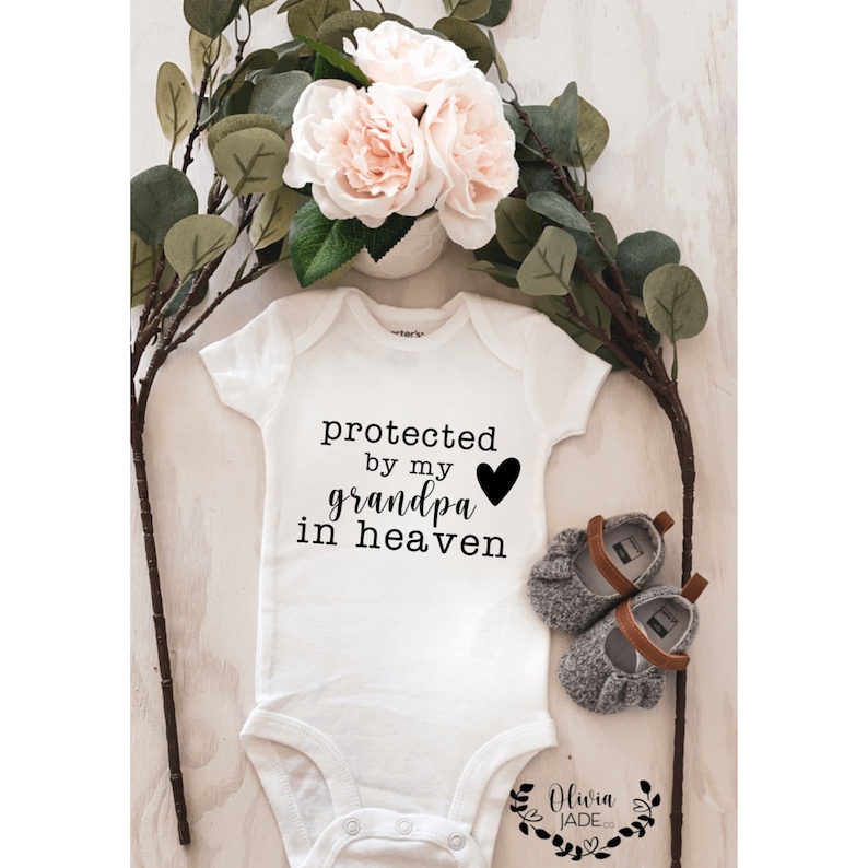 Protected By My Grandpa in Heaven Baby Onesie® custom onesie Etsy