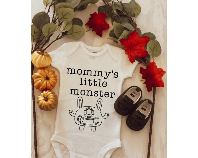 Mommys little monster onesie ® ; Custom Onesie® ; Personalized Onesie ; Baby shower gift ; Baby bodysuit ; halloween onesie ; fall baby