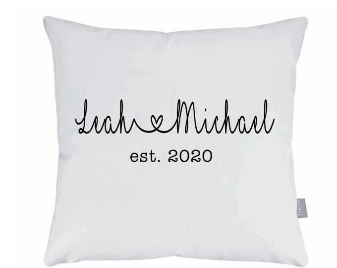 PERSONALIZED pillow cover 18x18 ; newlywed pillow cover ; custom pillow cover ; est pillow case cover ; wedding gift ; bridal shower gift
