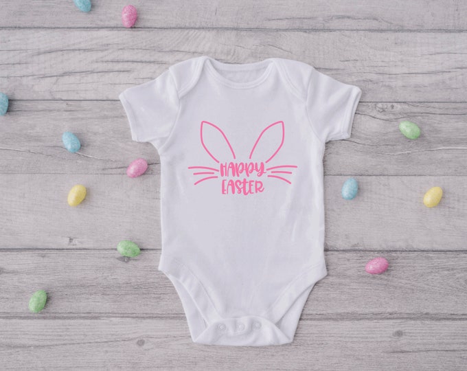 baby girl easter onesie ; baby onesie ; custom onesie ; hoppy easter ; baby shower gift ; baby tshirt ; easter onesie