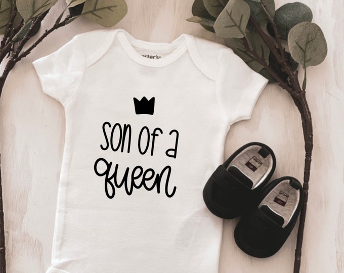 Son of a Queen Baby Onesie® baby onesie - custom onesie - baby shower gift - personalized onesie