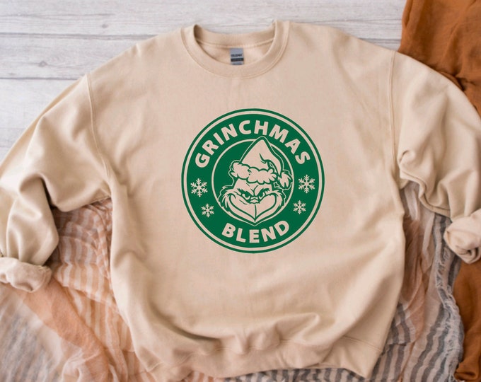 GRINCHMAS BLEND unisex crewneck sweatshirt ; christmas sweatshirt ; funny christmas shirt