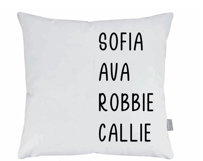 PERSONALIZED pillow cover 18x18 ; custom name pillow cover ; custom pillow cover ; grandparent gift ; mothers day gift