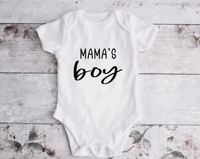 Mamas boy Baby Onesie® baby onesie - custom onesie - baby shower gift - personalized onesie- mothers day gift ; baby boy onesie