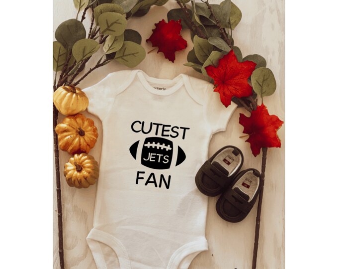 Cutest Fan Onesie ; Game day onesie ; custom onesie ; baby onesie ; personalized onesie ; baby shower gift ; football baby bodysuit