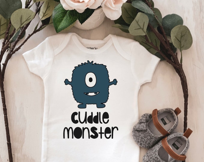 Cuddle Monster Baby Onesie® baby onesie - custom onesie - baby shower gift - personalized onesie