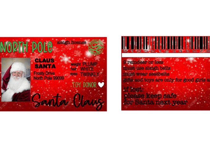 SANTA LICENSE digital download / Santa I.D. PNG