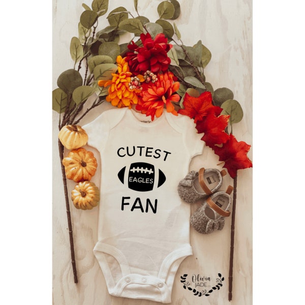 custom cutest football fan onesie ; Game day onesie ; custom onesie ; baby onesie ; personalized onesie ; football baby bodysuit
