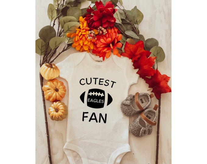 custom cutest football fan onesie ; Game day onesie ; custom onesie ; baby onesie ; personalized onesie ; football baby bodysuit
