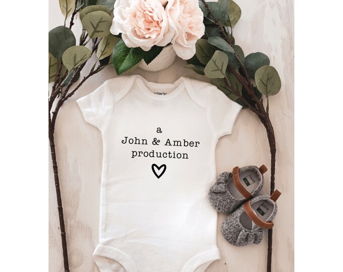 PERSONALIZED production onesie Custom Design Onesies ® ; Custom Onesie® ; Personalized Onesie ; Baby shower gift ; Baby bodysuit  ; new baby