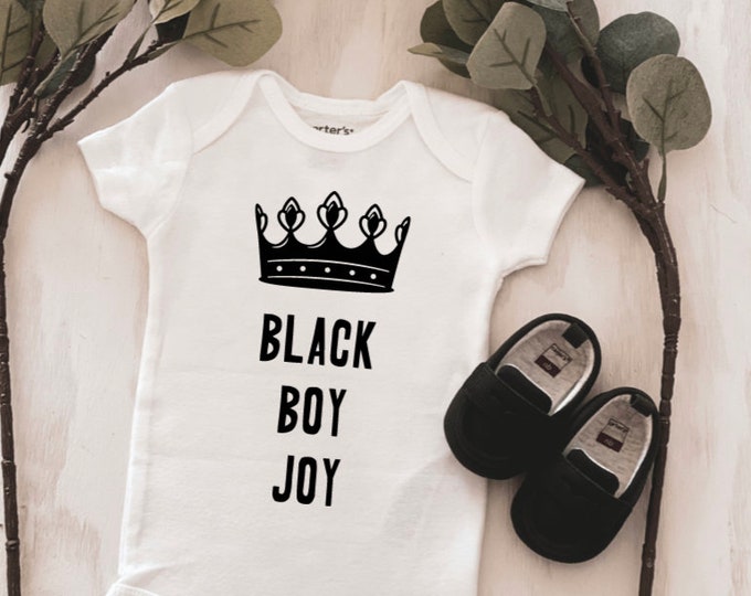 Black Boy Joy Baby Onesie ® baby onesie - custom onesie - baby shower gift - personalized onesie