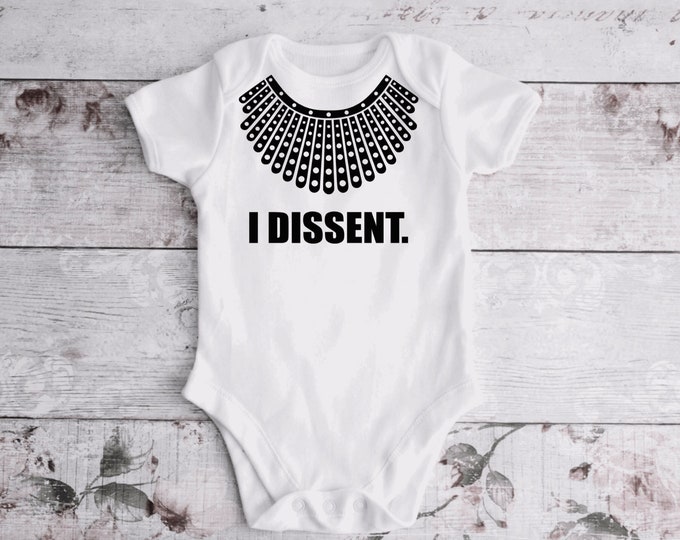 RBG Ruth Bader Ginsburg Baby Onesie ; baby girl ; supreme court justice onesie ; women belong powerful postions ; feminist onesie