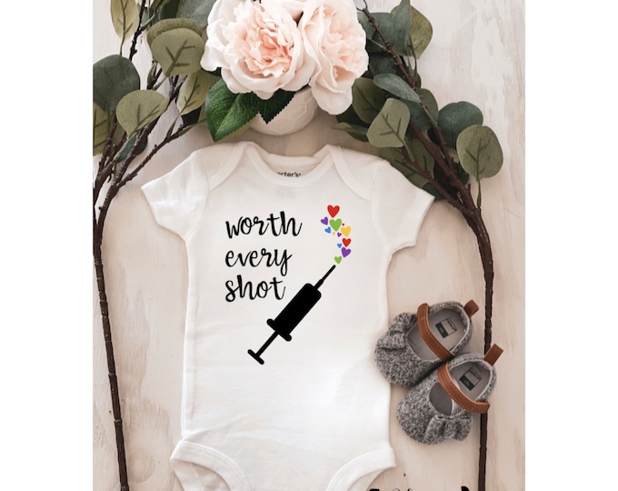IVF BABY  ; ivf onesie hearts ; custom baby onesie ; personalized onesie ; IVF baby onesie ; baby shower gift