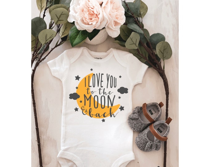 Love to the moon and back  onesie ; Custom Onesie® ; Personalized Onesie ; Baby shower gift ; Baby bodysuit ;