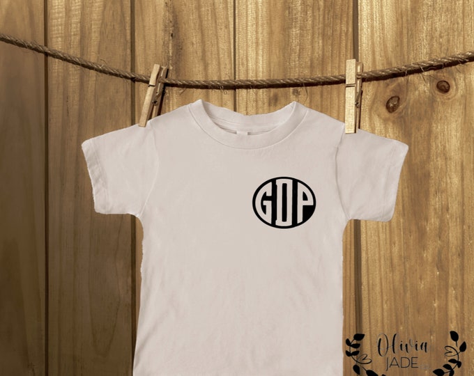 Monogram Toddler T-shirt ; Custom Toddler tee ; toddler t-shirt ; toddler tee ; child shirt ; 2t ; 3t; 4t ; personalized toddler shirt