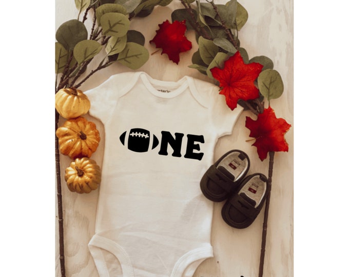 ONE Football Onesie ; Game day onesie ; custom onesie ; baby onesie ; personalized onesie ; baby shower gift ; football baby bodysuit