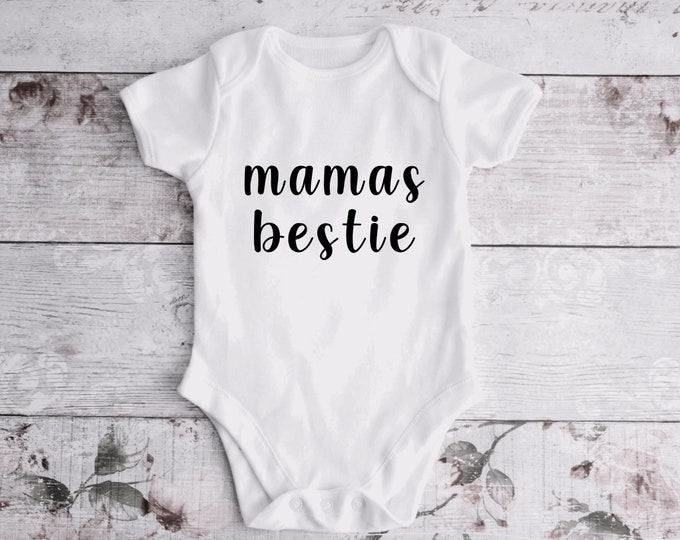 mamas bestie baby onesie ; mothers day onesie ; baby onesie; unisex baby onesie; custom baby onesie