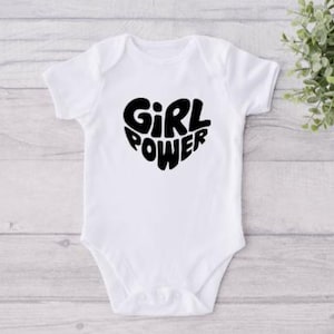 Girl Power Baby Onesie® ; baby girl bodysuit ; baby shower gift ; baby girl outfit