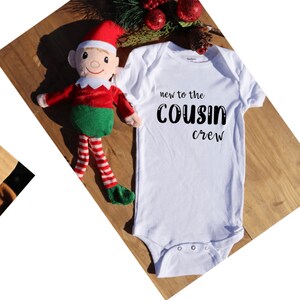 New to the cousin crew baby onesie ; cousins baby onesie ; new baby cousin shirt