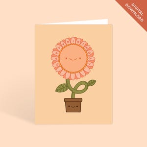 Joyeux anniversaire carte d'anniversaire imprimable | Carte d'anniversaire drôle mignonne de marguerites | Carte de voeux imprimable en téléchargement numérique immédiat