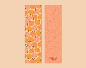 Cute Peaches Bookmark | Soft Matte High Quality Bookmark | Gifts for Book Lovers | Happy Smiling Illustration Bookmark | Bookish