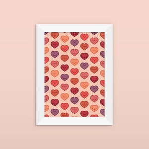 Impression d'art amoureux 5 x 7" ou 8 x 10" | Joli motif souriant d'illustration d'amoureux | Art mural, décoration de bureau, décoration de cuisine, décoration d'intérieur