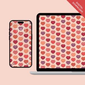 Sweethearts Valentines Digital Wallpaper | Mobile & Desktop Wallpapers for Phone, Laptop, Computer, Tablet | Cute Background Lockscreen