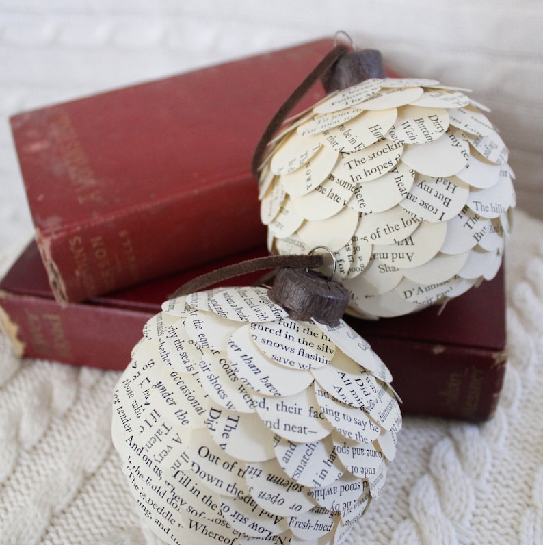 Vintage Book Christmas Ornament Gift Book Lover Ornament Etsy