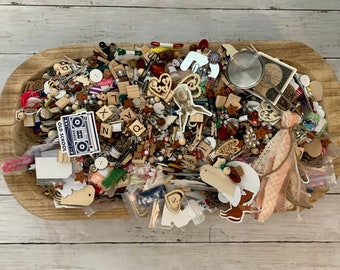 Junk Journal Embellishment Mystery Scoop, Charms, Beads, Ephemera